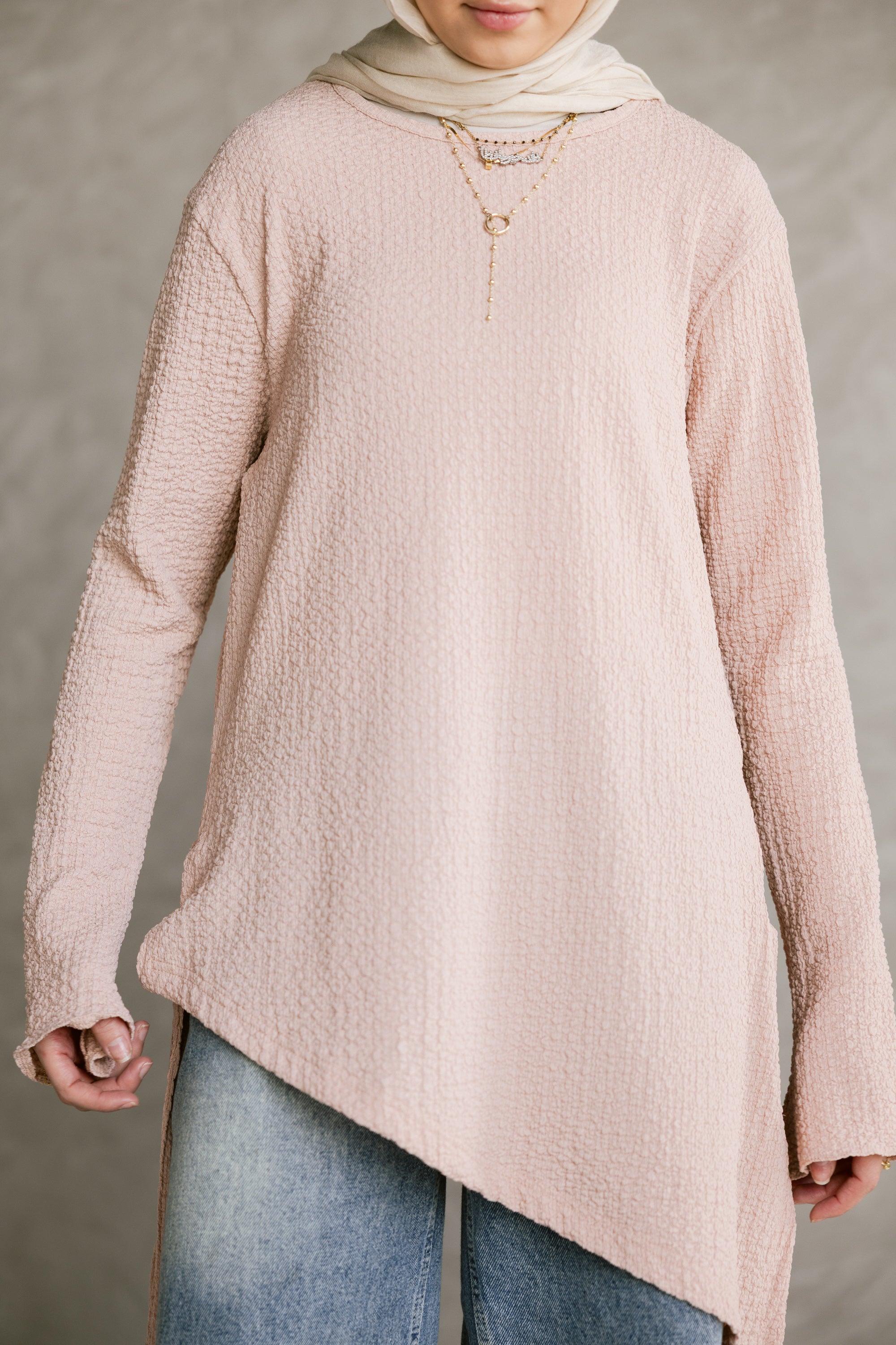 Blush pink Asymmetric Top