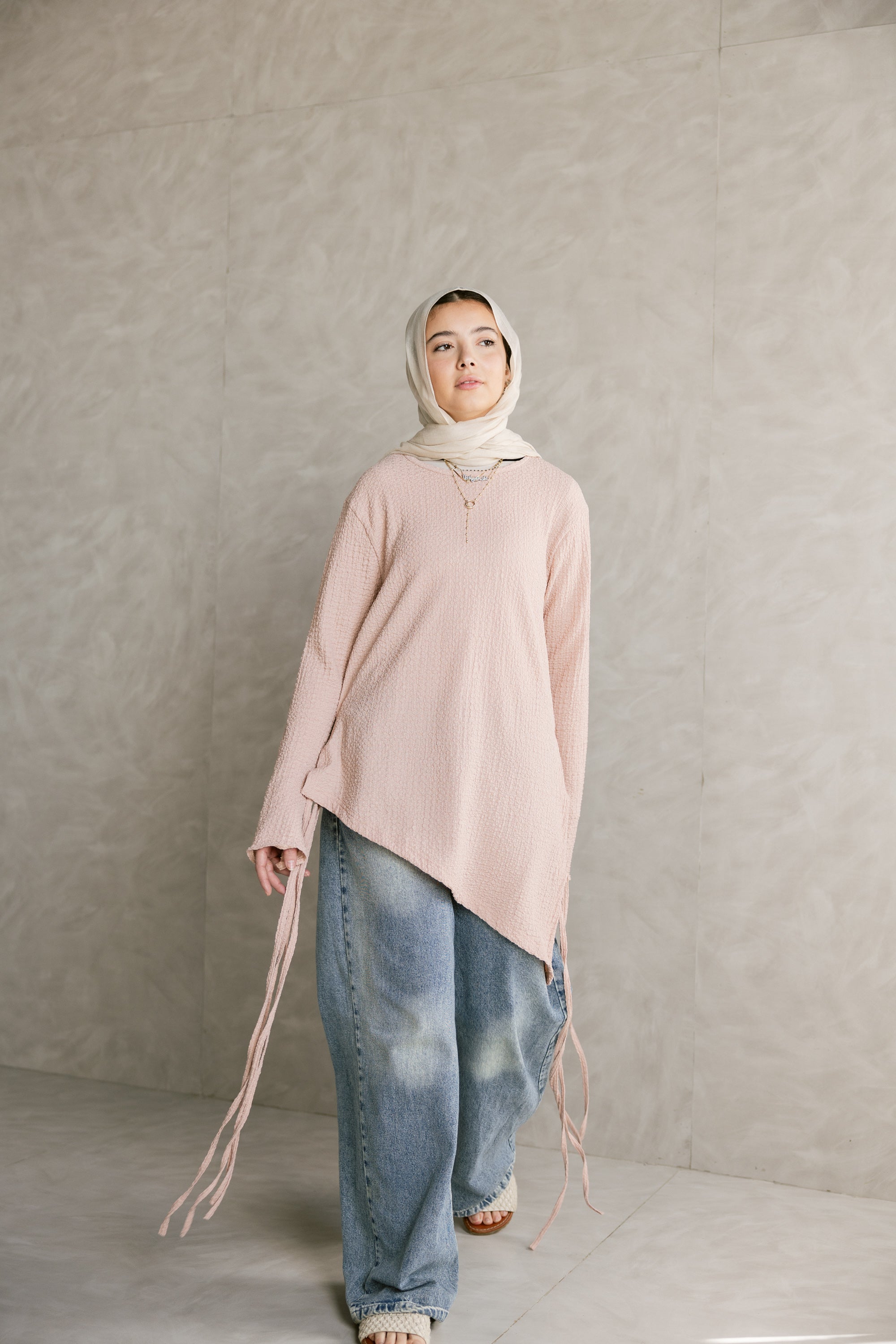 Blush pink Asymmetric Top