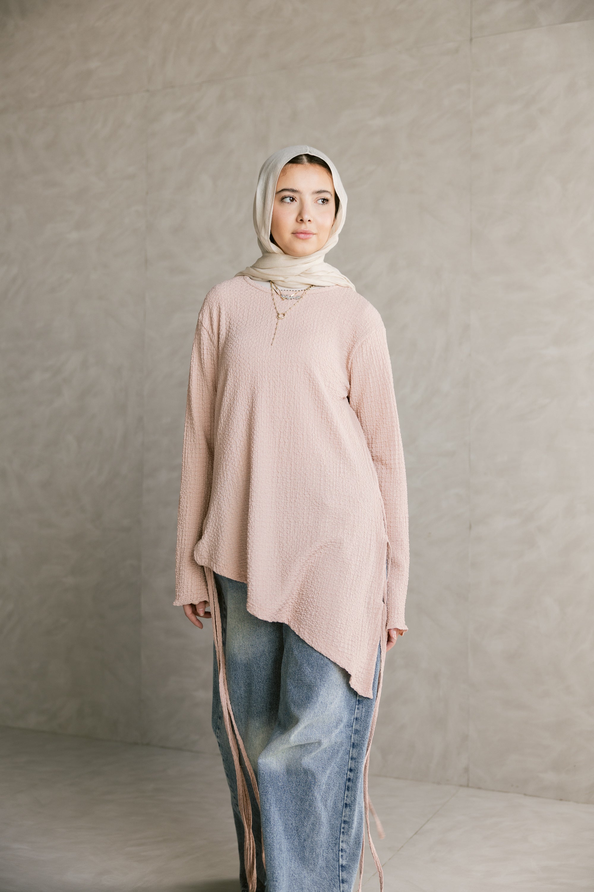 Blush pink Asymmetric Top