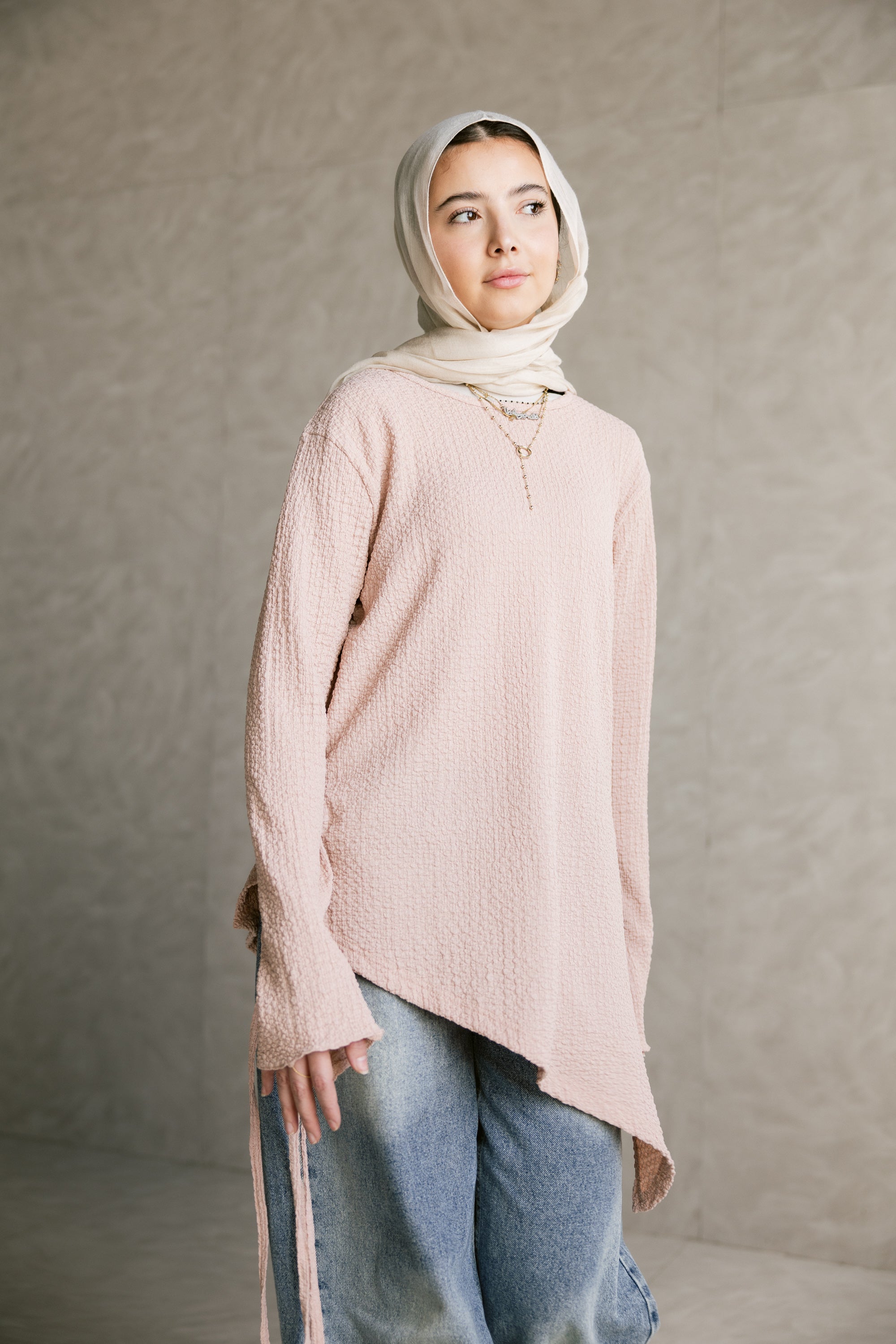 Blush pink Asymmetric Top
