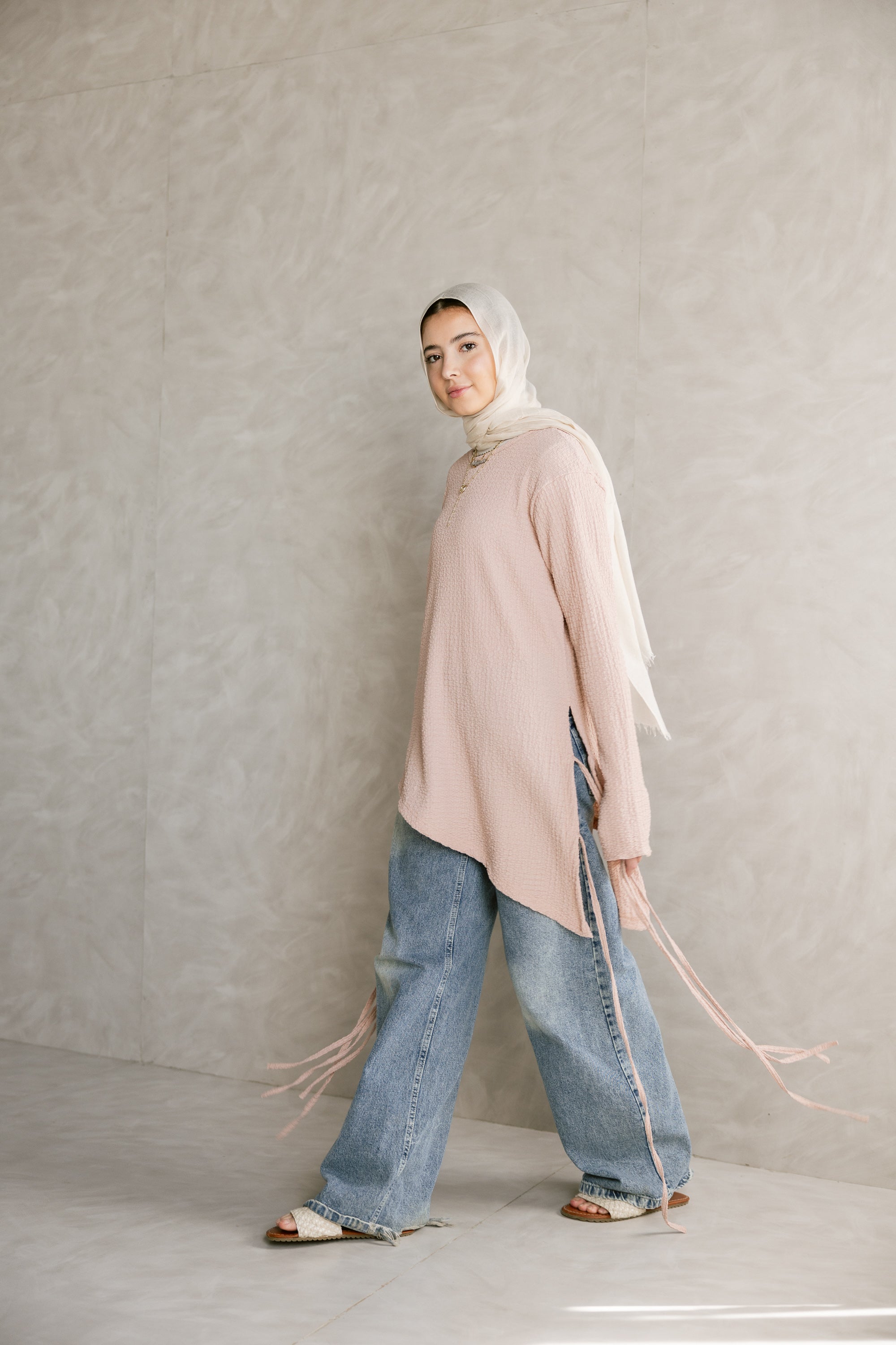 Blush pink Asymmetric Top