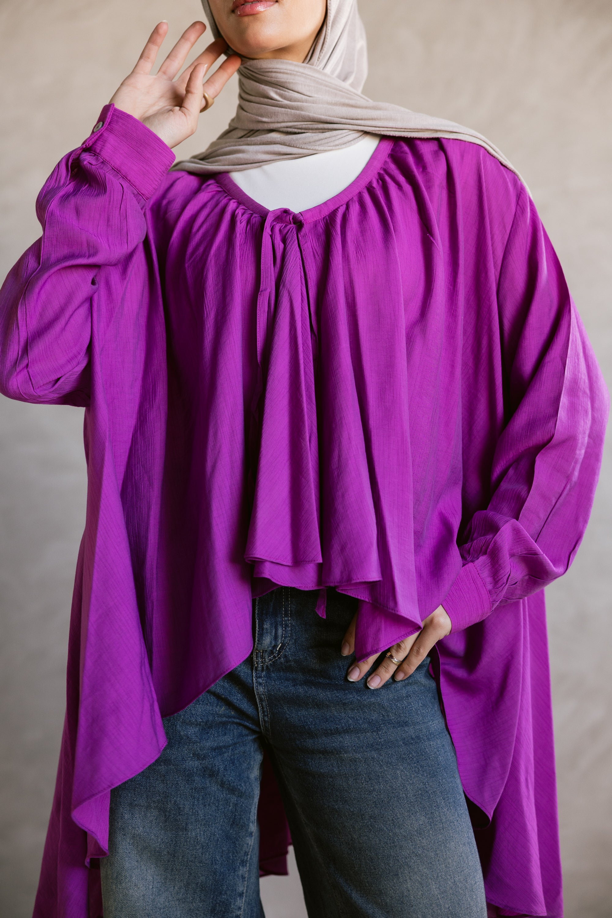 Fusia wrinkle top