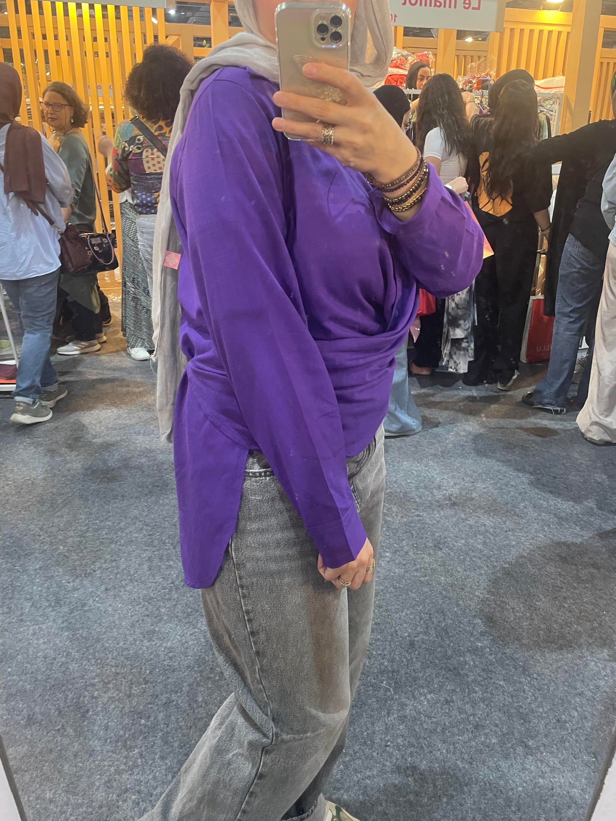 Tie-back Shirt in Purple