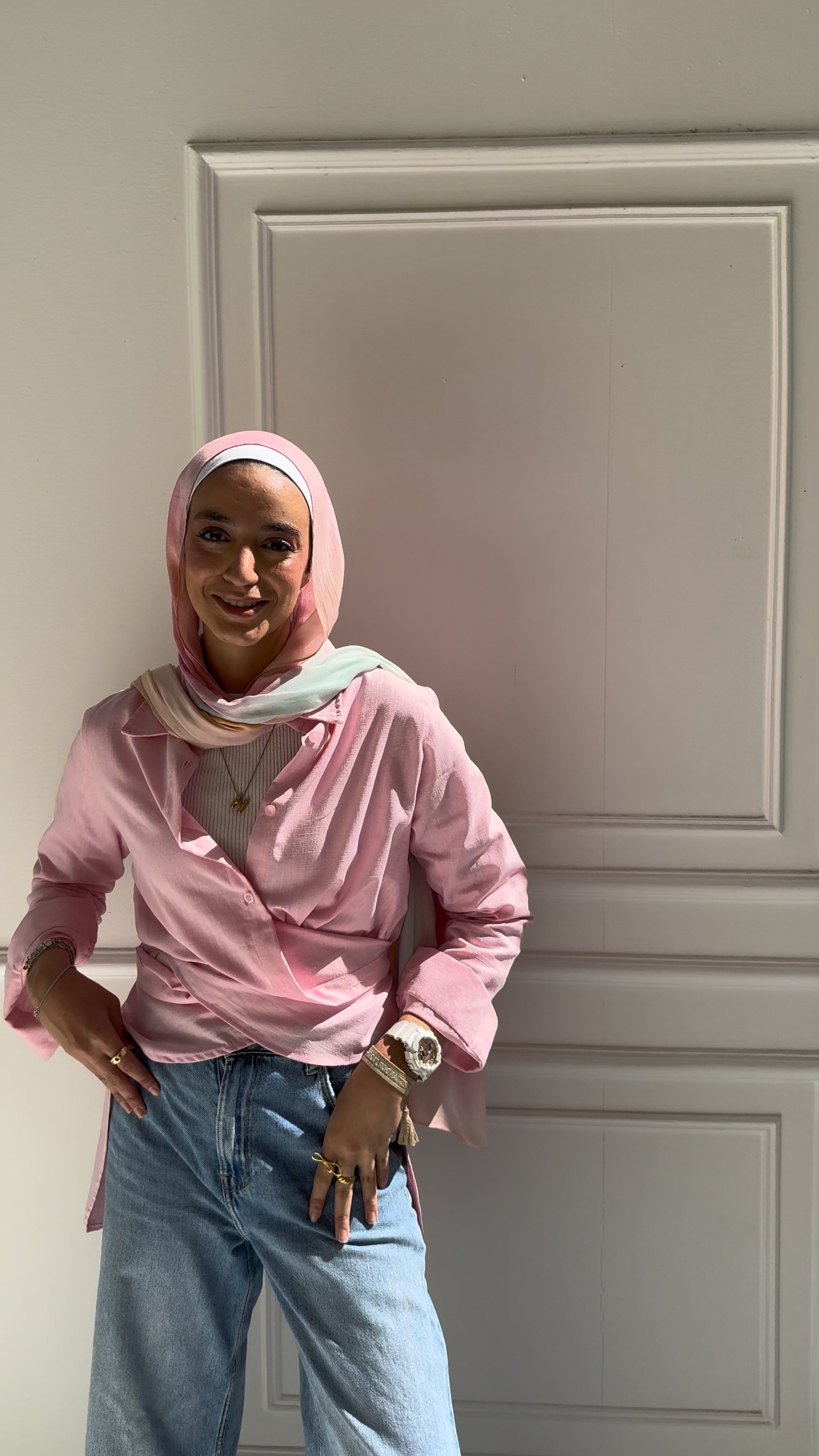 Tie-back Shirt in Pink
