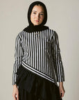 Stripped Top with black ruffles