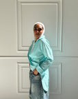 Tie-back Shirt in Turquoise