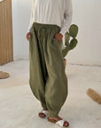 Olive Pure Linen Pants