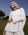 Biege Blended Linen Top