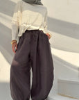 Dark Grey Pure Linen Pants