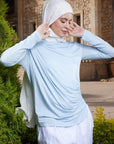Baby blue Aspen drape