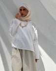 Pure Linen Top with Biege trim