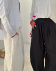 Black Pure Linen Pants