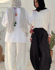 Black Pure Linen Pants