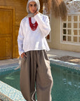 Grey Pure Linen Pants