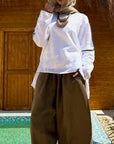Brown Pure Linen Pants